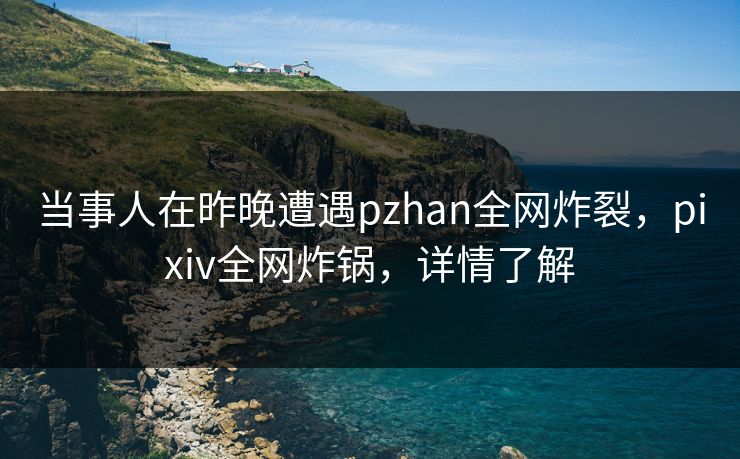 当事人在昨晚遭遇pzhan全网炸裂，pixiv全网炸锅，详情了解