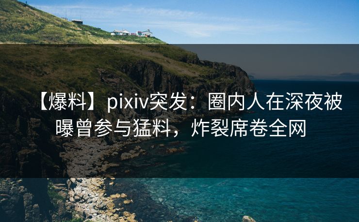 【爆料】pixiv突发：圈内人在深夜被曝曾参与猛料，炸裂席卷全网