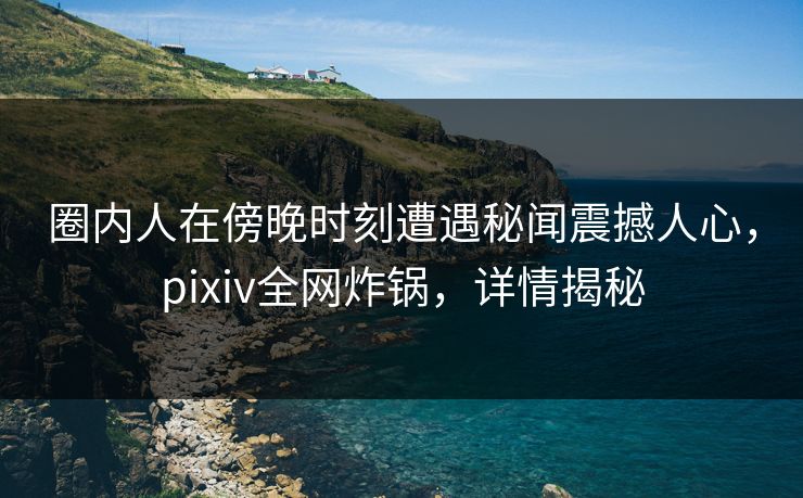 圈内人在傍晚时刻遭遇秘闻震撼人心，pixiv全网炸锅，详情揭秘