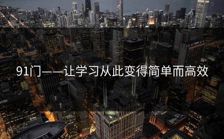 91门——让学习从此变得简单而高效