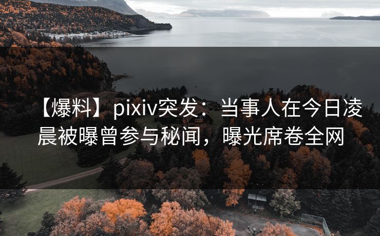 【爆料】pixiv突发：当事人在今日凌晨被曝曾参与秘闻，曝光席卷全网