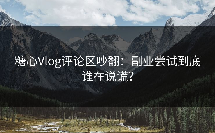 糖心Vlog评论区吵翻:副业尝试到底谁在说谎?